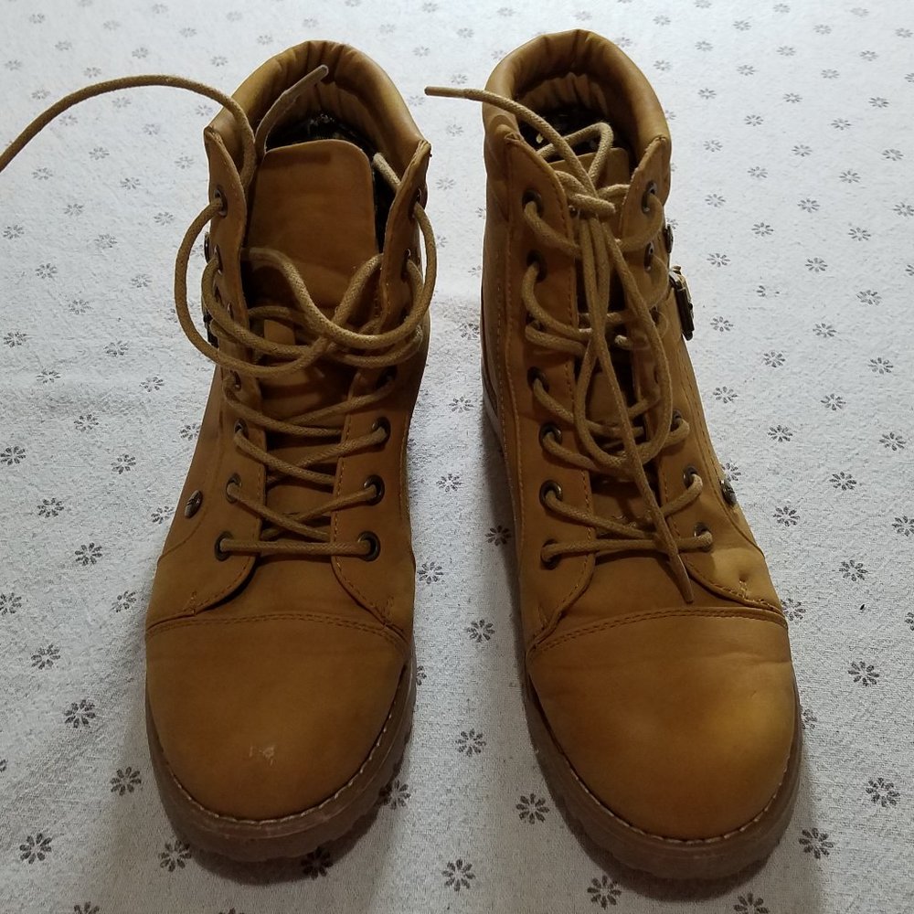 Combat boots.
